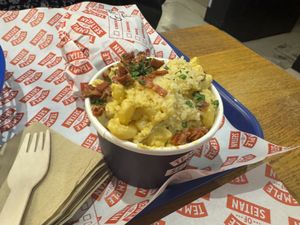 Mac and cheese  at Temple of Seitan - Camden in North West London