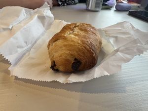 Pain au chocolat on the train home  at Temple of Seitan - Camden in North West London