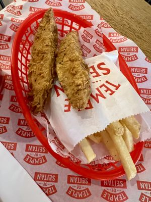 Strips and chips   at Temple of Seitan - Camden in North West London