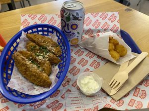 Wings, tots and soft drink combo  at Temple of Seitan - Camden in North West London