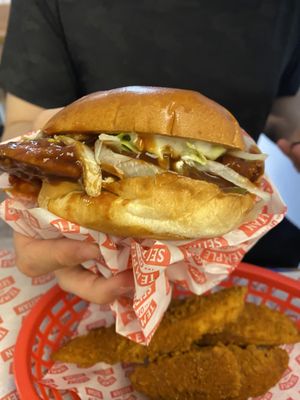 BBQ bacon burger   at Temple of Seitan - Camden in North West London