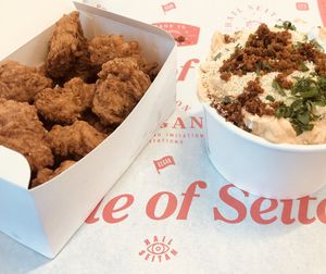 Nuggets and Mac & Cheese. at Temple of Seitan - Camden in North West London