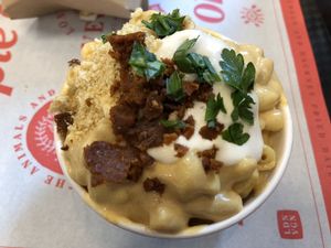 Regular mac’n’cheese at Temple of Seitan - Camden in North West London