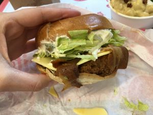 Temple burger at Temple of Seitan - Camden in North West London