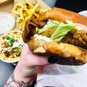 Temple burger  at Temple of Seitan - Camden in North West London