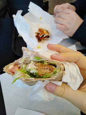 "chicken" strips in the twist wrap at Temple of Seitan - Camden in North West London