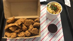 Chikn nuggets and mac and cheese at Temple of Seitan - Camden in North West London