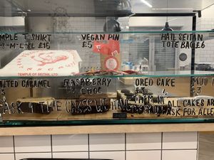 Vegan cakes  at Temple of Seitan - Camden in North West London