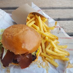 Deluxe burger at Temple of Seitan - Camden in North West London