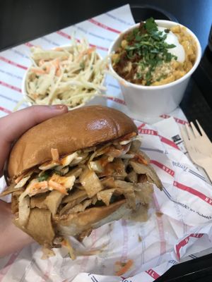Bbq Chick’n vegan burger  at Temple of Seitan - Camden in North West London