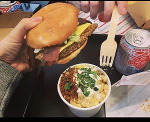 Burger and mac at Temple of Seitan - Camden in North West London