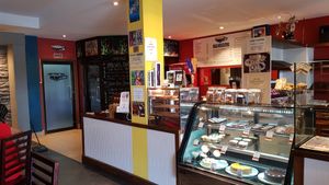 Cash register and cakes! at Bulaccino Cafe in Nadi