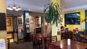 Indoor seating area at Bulaccino Cafe in Nadi