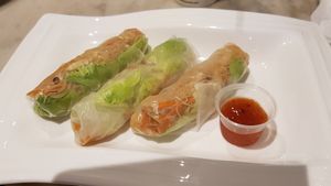 Veggie spring rolls! at Bulaccino Cafe in Nadi