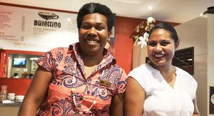 Bulaccino staff :-) at Bulaccino Cafe in Nadi