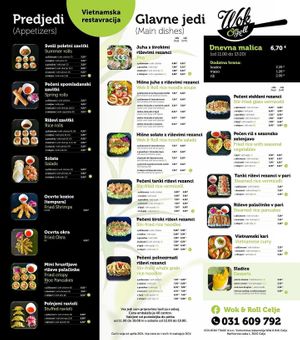 New menu from April 2021 at Wok & Roll in Celje