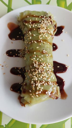 Yummy coconut vegan pancakes. at Wok & Roll in Celje