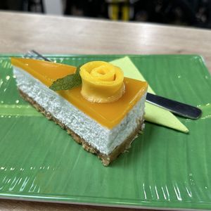 New, vegan & gluten free mango cheesecake. 👌🏻  at Wok & Roll in Celje