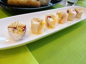 Rolls with fruit. at Wok & Roll in Celje