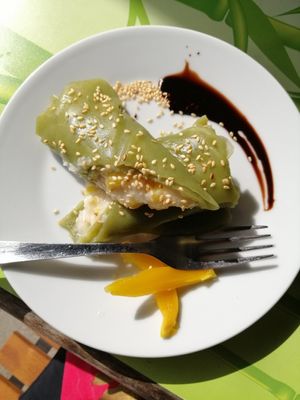 Off the menu : vegan desert with coconut at Wok & Roll in Celje