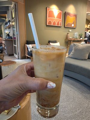 Iced latte, almond milk at Spa Dreaming Centre Cafe in Fingal