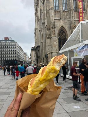 Delicious bread with “cheese”  at Anker - Stephansplatz in Vienna