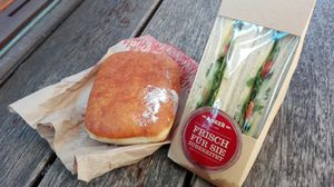Jam filled pastry + cheese sandwich at Anker - Stephansplatz in Vienna