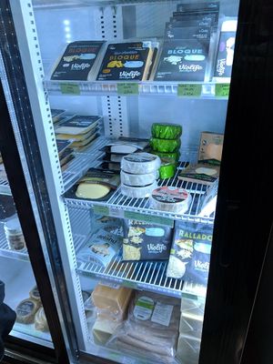 Selection of cheezes at Plant Based Market in Barcelona