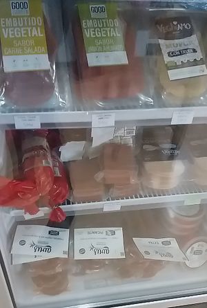 Vegan jamon at Plant Based Market in Barcelona