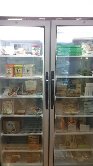 Ice, cream, pizza, gimme gimme gimme at Plant Based Market in Barcelona