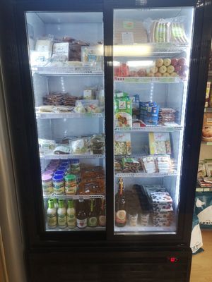 Stocked fridge at Plant Based Market in Barcelona