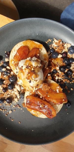 Vegan crumpets at Small Graces in Footscray