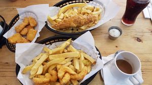 Scampi, prawn & fish'n'chips at Sutton and Sons in North London