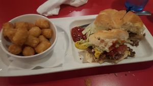 Regular burger vegan-ized replaced with impossible burger, took out the cheese, and added vegan mayo at Big Lug Canteen in Indianapolis