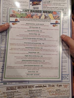 Vegan menu at Sound Bites Grill in Sedona