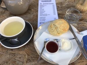 Tea and scone at Numero 220 in Paris