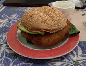 Vegan burguer at Del Carajo Gourmet in Sao Paulo