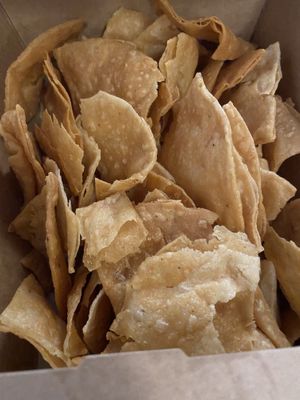Homemade chips at Flaco's Tacos - Chicago Ave in Chicago
