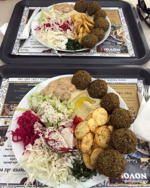 Falafel plates at Abi Falafel in Ljubljana