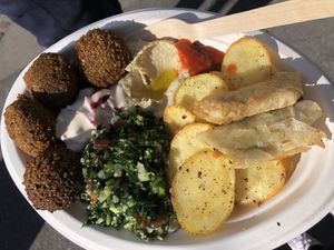 vegan menu at food market at Abi Falafel in Ljubljana
