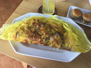 delicious vietnamese pancake  at Amitaba 2 in Ho Chi Minh City