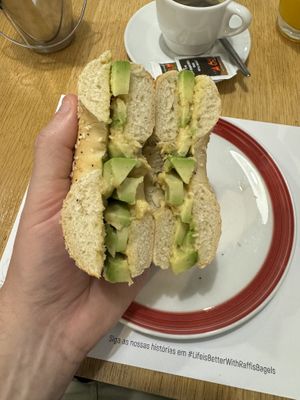 Hummed and avo   at Raffi's Bagels - Estefania in Lisbon