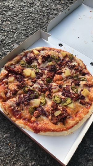 Lage BBQ Jackfruit Pizza (Vegan)  at Scribbles Pizza House in Elgin