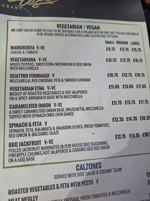 Pizza choices at Scribbles Pizza House in Elgin