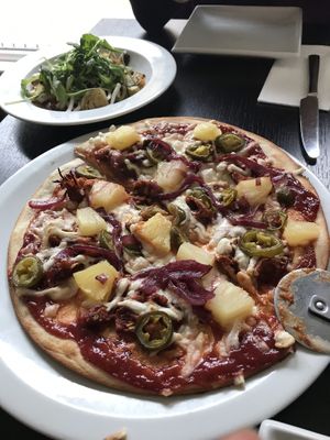 BBQ jackfruit pizza  at Scribbles Pizza House in Elgin