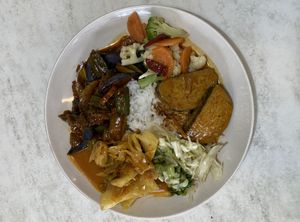 The ‘fish’ fillets were tasty too  at Yuan Wei Veggie House in Masai