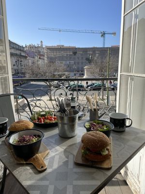 Great view from a balcony #Veganuary at Eight - The Health Lounge in Lisbon