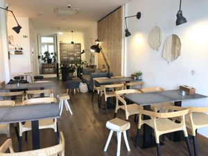 Gorgeous space! Beautiful materials & design. Many eco friendly products for sale.  at Eight - The Health Lounge in Lisbon