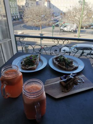 Lovely view overlooking the square.  at Eight - The Health Lounge in Lisbon