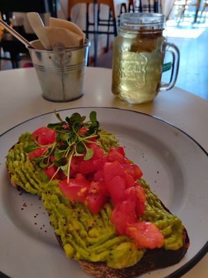 Large and very well served avocado toast at Eight - The Health Lounge in Lisbon